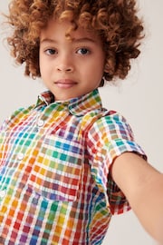 Little Bird by Jools Oliver Multi/Check Colourful Shirt and Short Set - Image 7 of 10