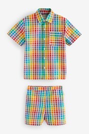Little Bird by Jools Oliver Multi/Check Colourful Shirt and Short Set - Image 8 of 10