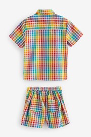 Little Bird by Jools Oliver Multi/Check Colourful Shirt and Short Set - Image 9 of 10