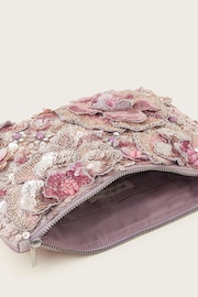 Monsoon Pink Hand-Embellished 3D Flower Pouch - Image 3 of 3