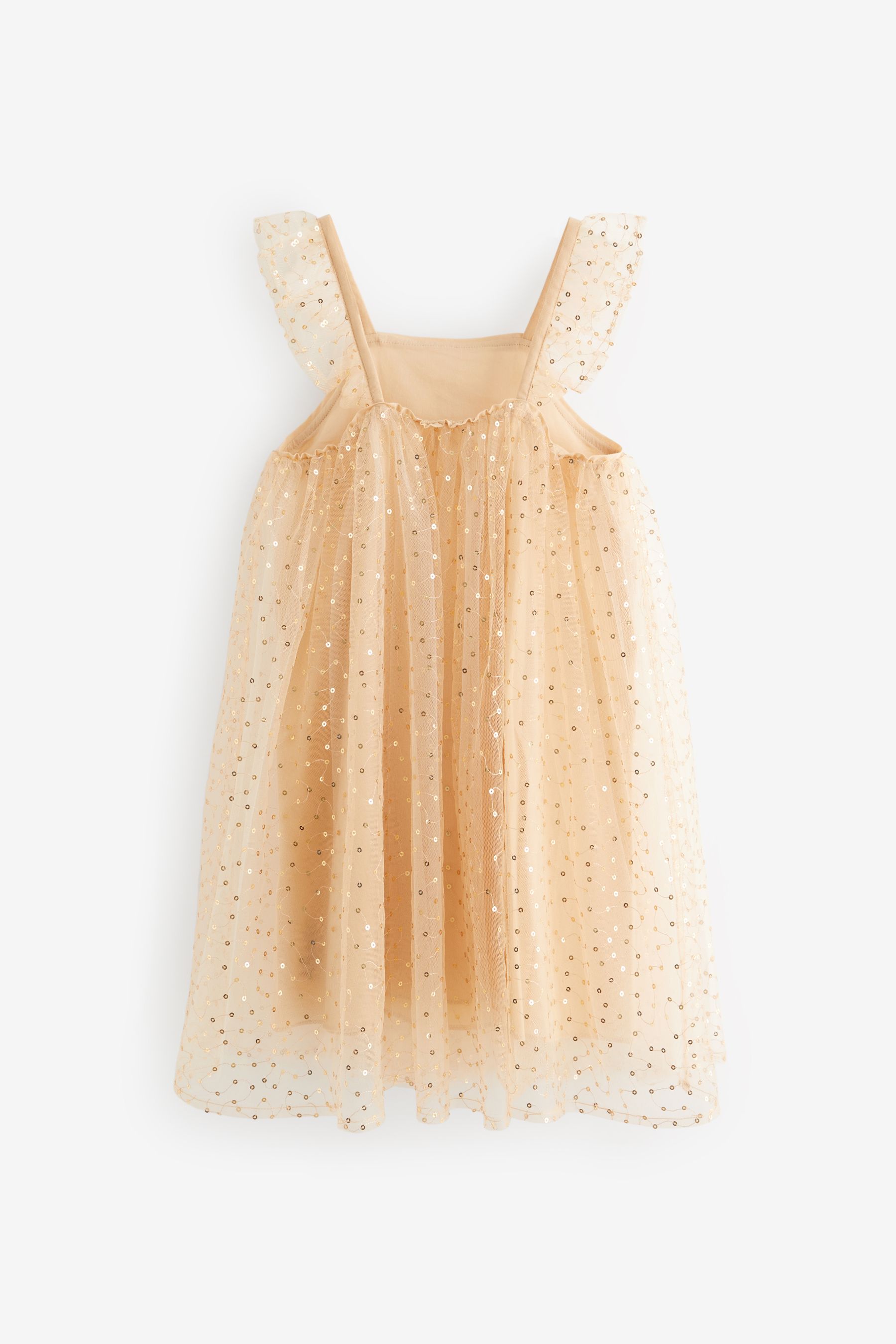 Gold sequin tulle dress clearance