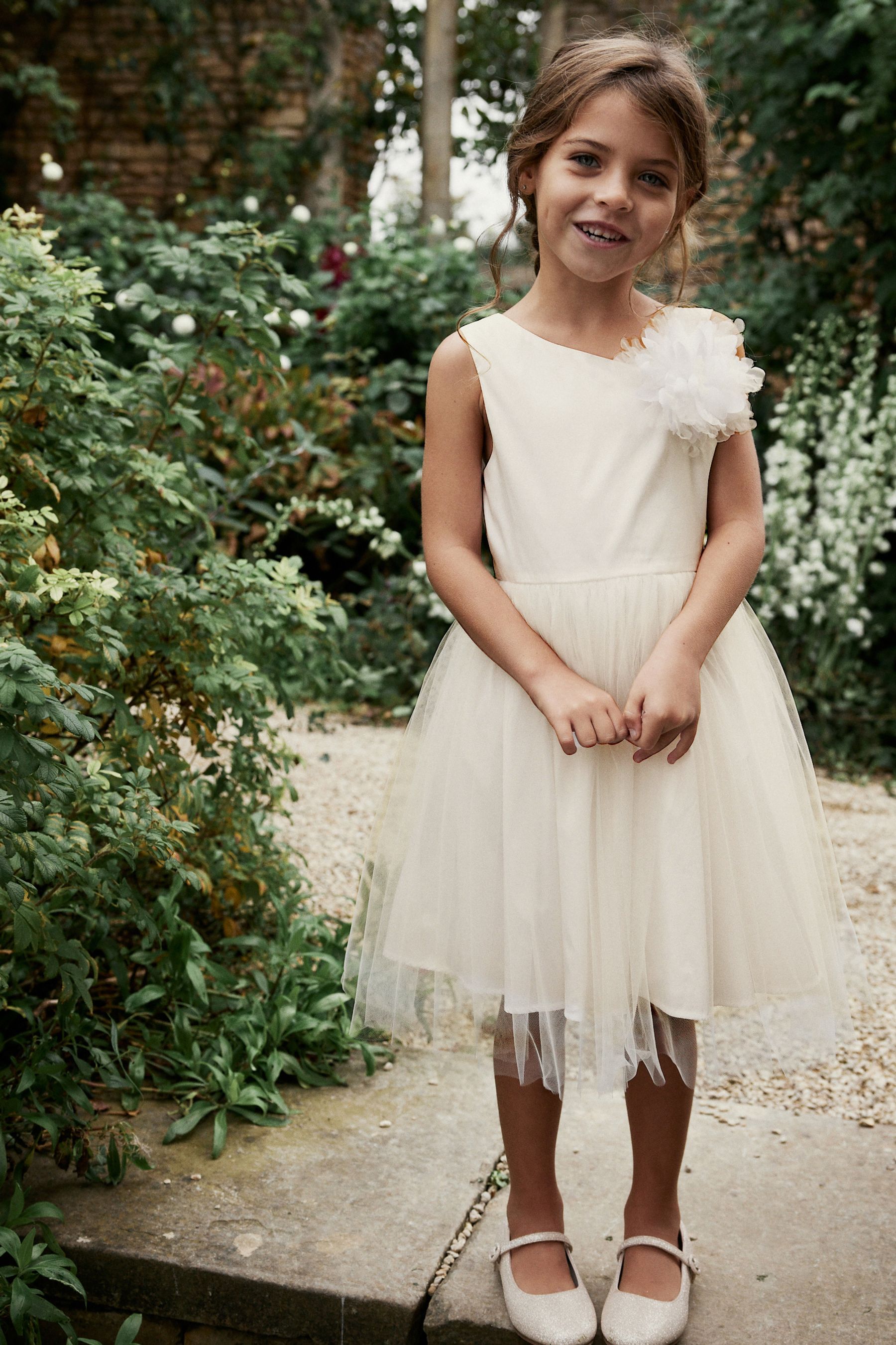 Buy Cream Corsage Flower Girl Dress 3 16yrs from Next Luxembourg
