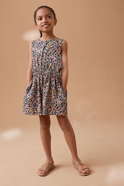 Black Floral Cut-Out Detail Playsuit (3-16yrs) - Image 1 of 8