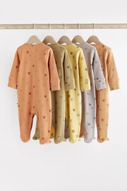Muted Miniprint Baby Sleepsuit 5 Pack (0mths-2yrs) - Image 2 of 14