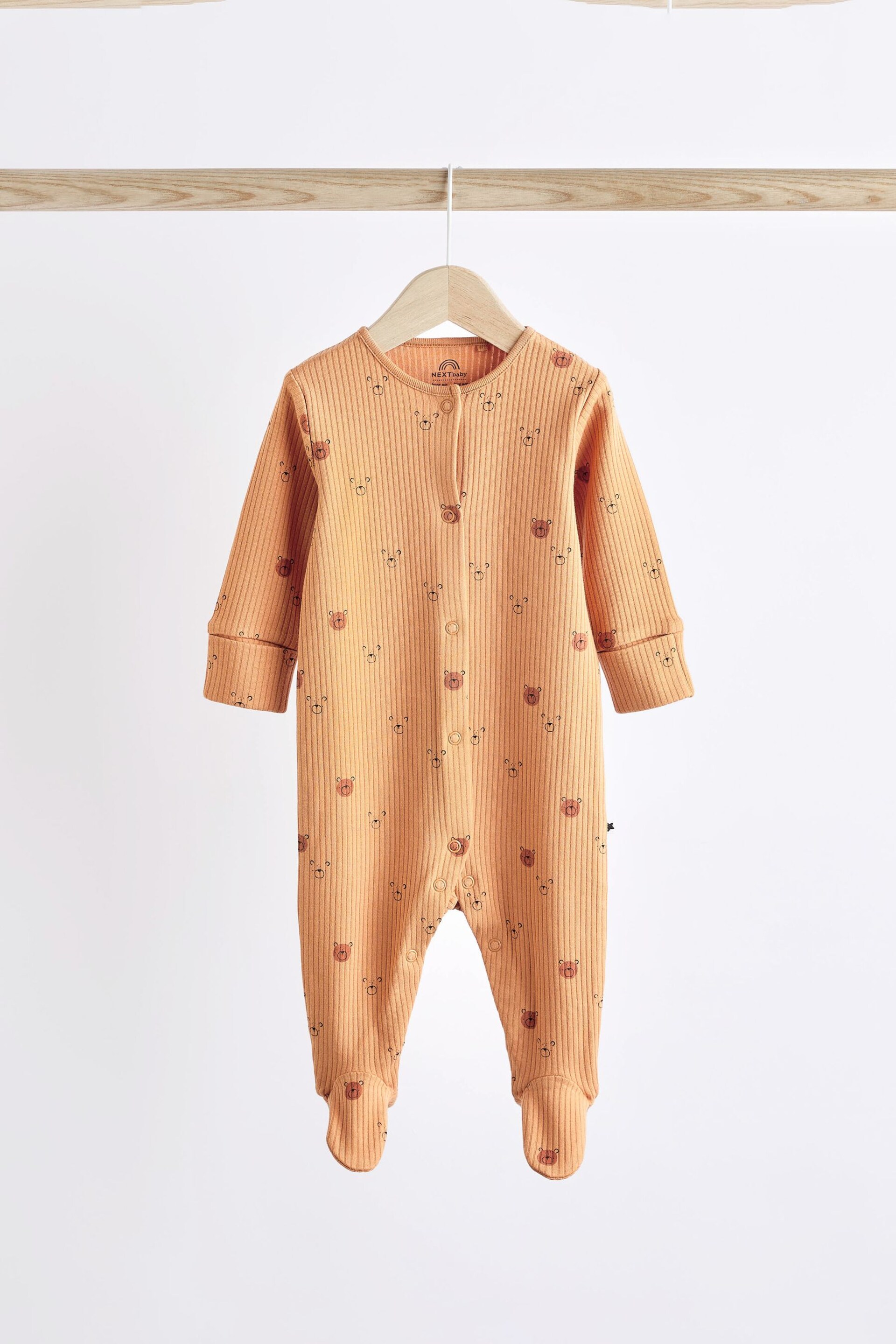 Muted Miniprint Baby Sleepsuit 5 Pack (0mths-2yrs) - Image 5 of 14