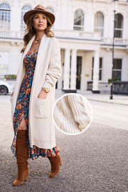 Myleene Klass Cream Cable Knit Longline Cardigan - Image 1 of 6