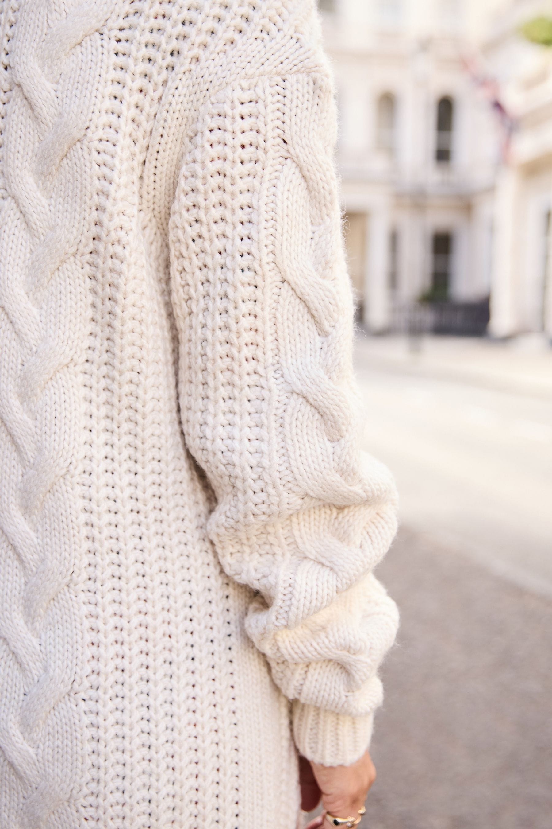 Buy Myleene Klass Cream Cable Knit Longline Cardigan from Next Luxembourg
