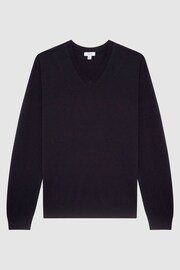 Reiss Navy Earl Merino Wool Jumper - Image 2 of 6