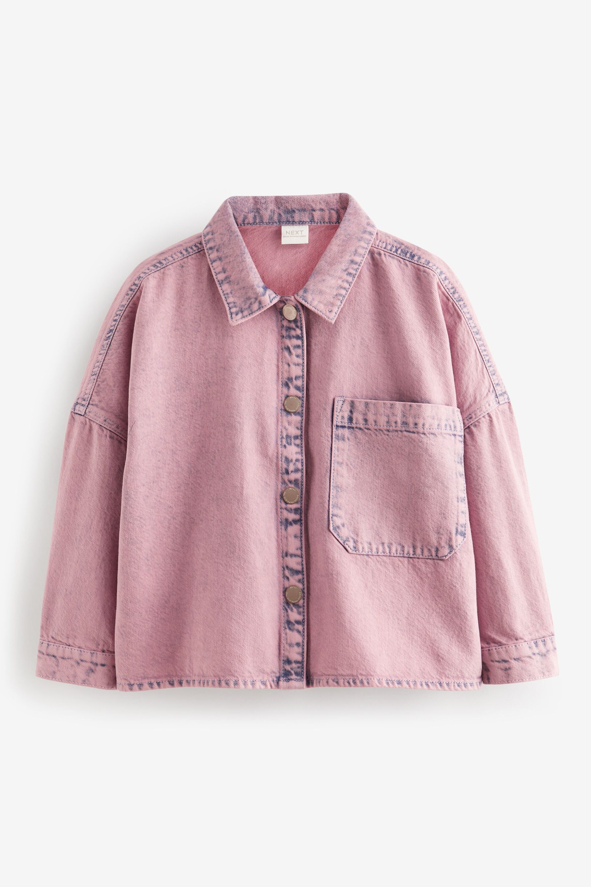 Pink Boxy Denim Shacket (3-16yrs) - Image 1 of 5