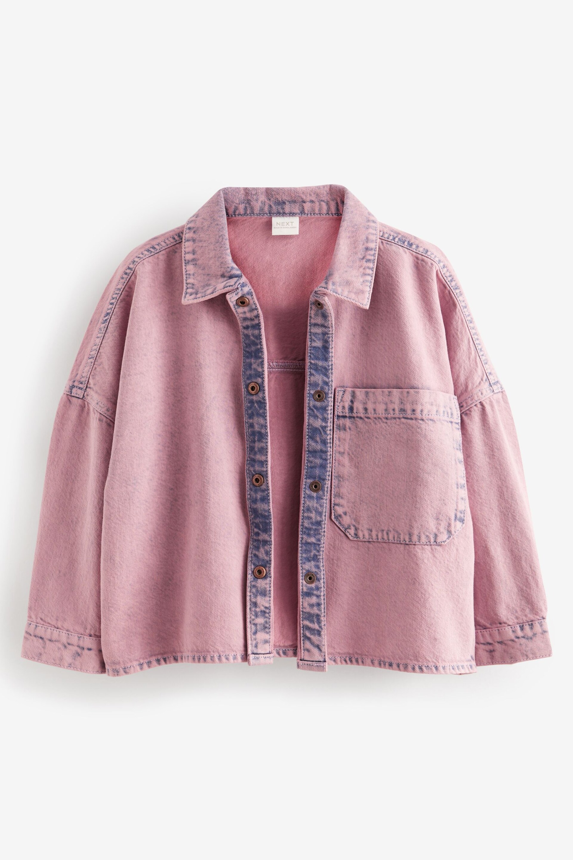 Pink Boxy Denim Shacket (3-16yrs) - Image 3 of 5