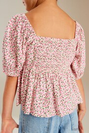 Pink Ditsy Cut-Out Detail Blouse (3-16yrs) - Image 4 of 7