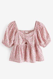 Pink Ditsy Cut-Out Detail Blouse (3-16yrs) - Image 5 of 7