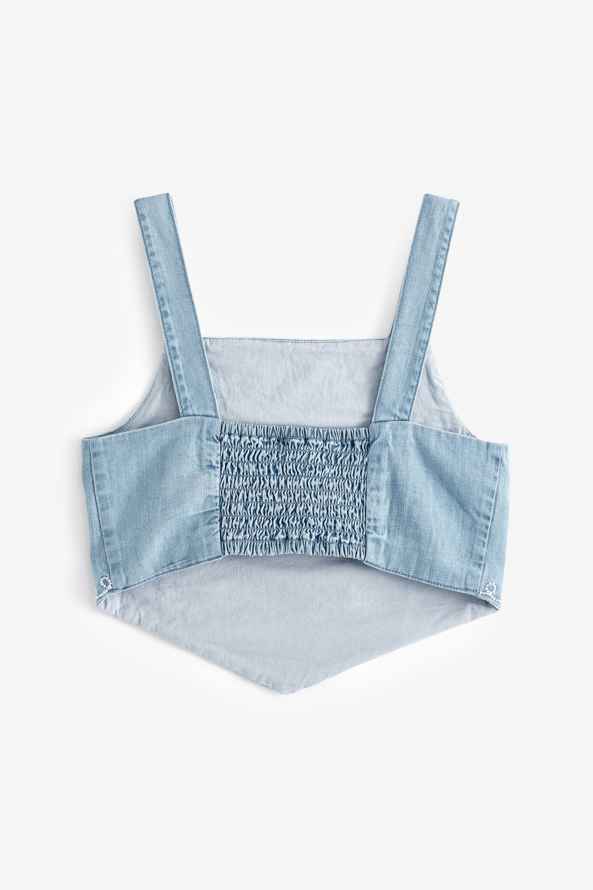 Blue Denim Embroidered Cami Top (3-16yrs) - Image 5 of 7