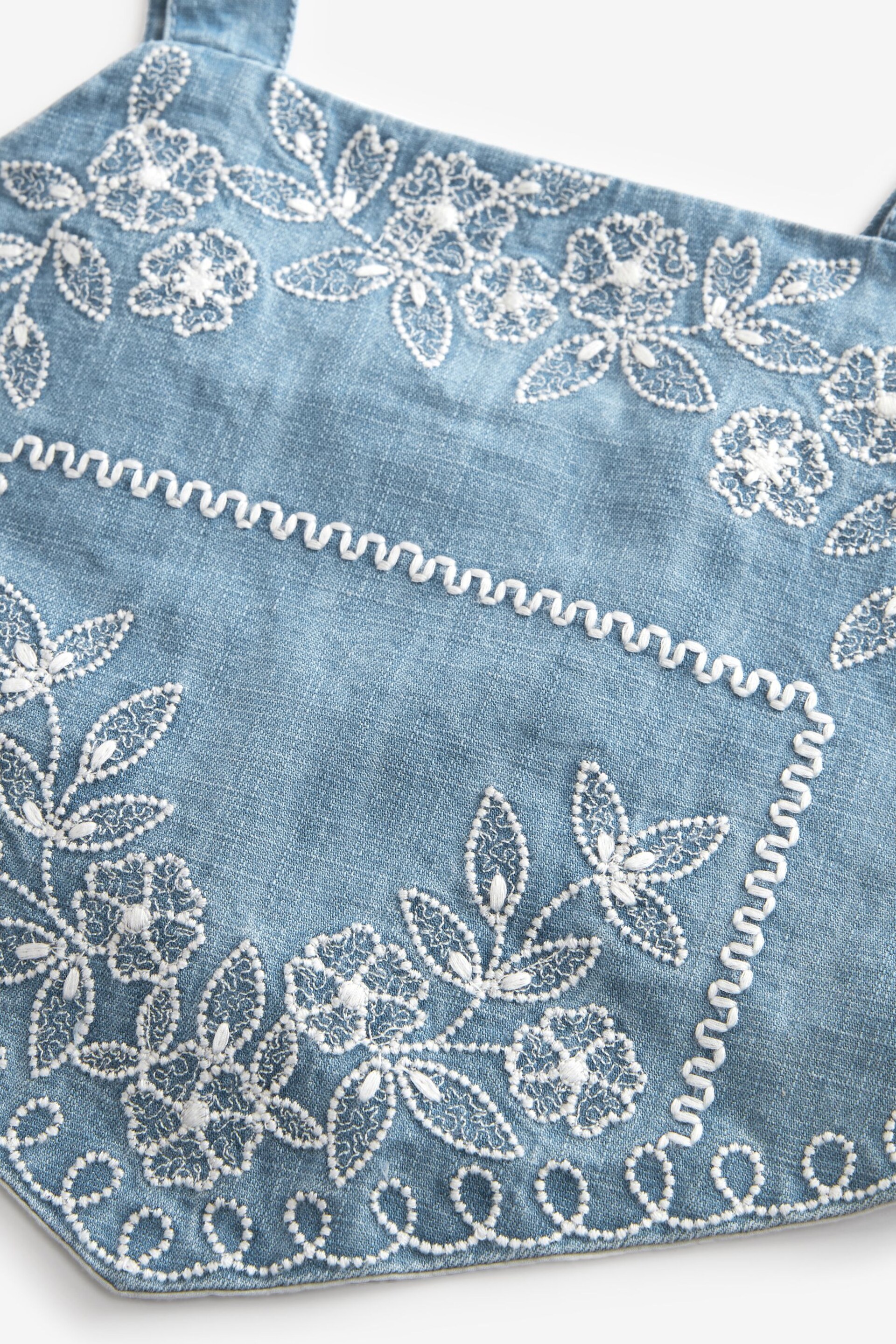 Blue Denim Embroidered Cami Top (3-16yrs) - Image 6 of 7