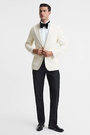 Reiss White Apsara Slim Fit Velvet Single Breasted Blazer - Image 6 of 8