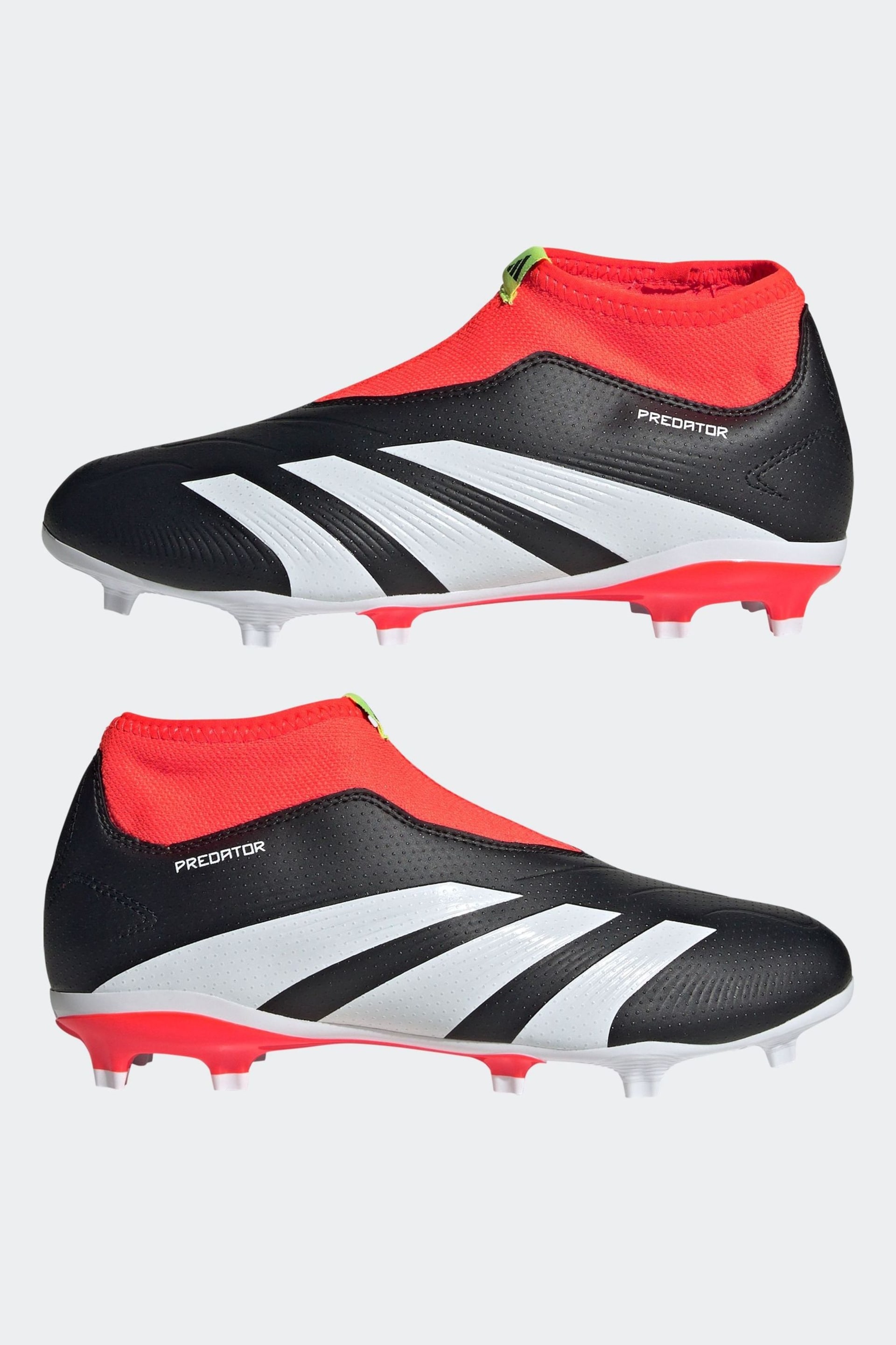 adidas Black Football Predator 24 League Laceless Firm Ground Kids Boots - Image 6 of 9