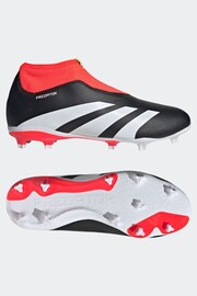 adidas Black Football Predator 24 League Laceless Firm Ground Kids Boots - Image 7 of 9