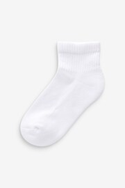 White Cropped Length Cotton Rich Cushioned Footbed Ribbed Ankle Socks 5 Pack - Image 3 of 6