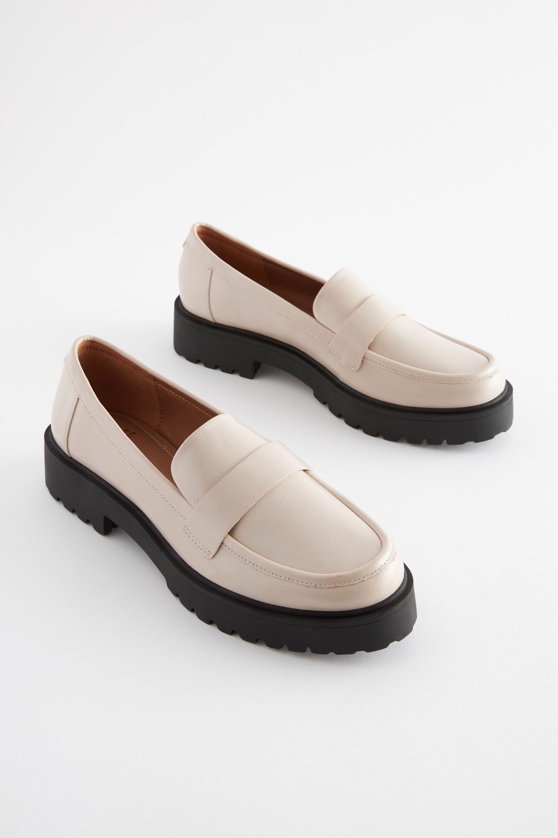 NEXT Bone Extra Wide Fit Forever Comfort Chunky Loafers Womens