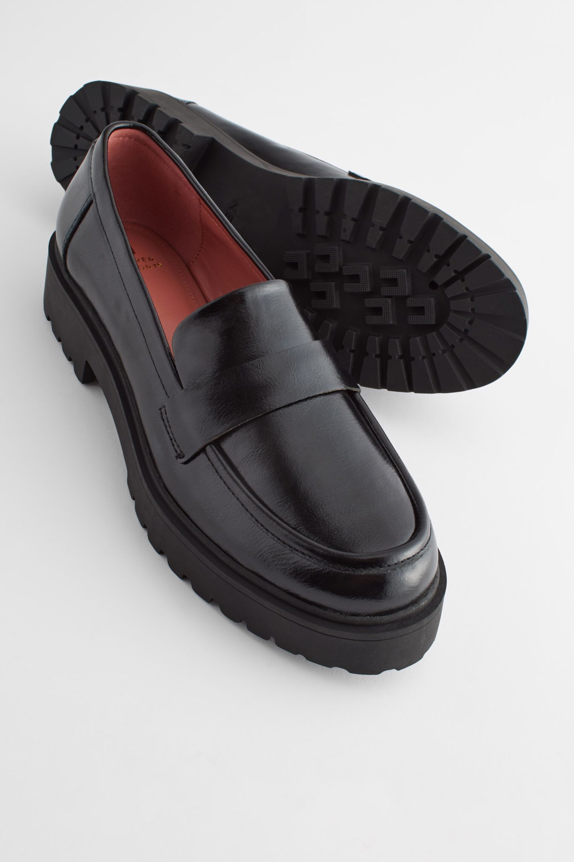 Black Extra Wide Fit Forever Comfort Chunky Loafers - Image 2 of 5