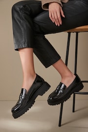 Black Patent Forever Comfort® Chunky Loafers - Image 1 of 8