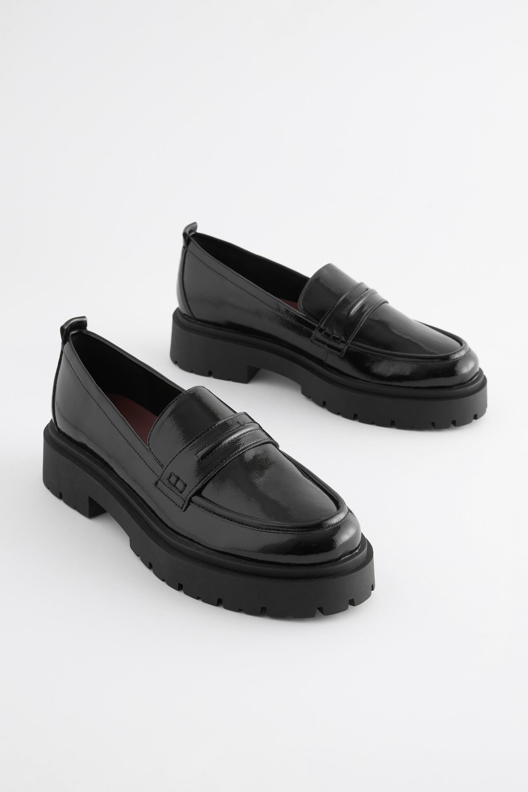 Chunky patent loafers online