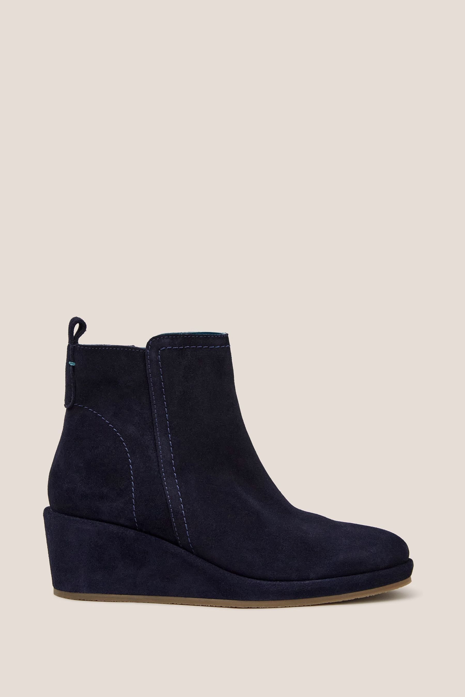 Blue wedge ankle boots store