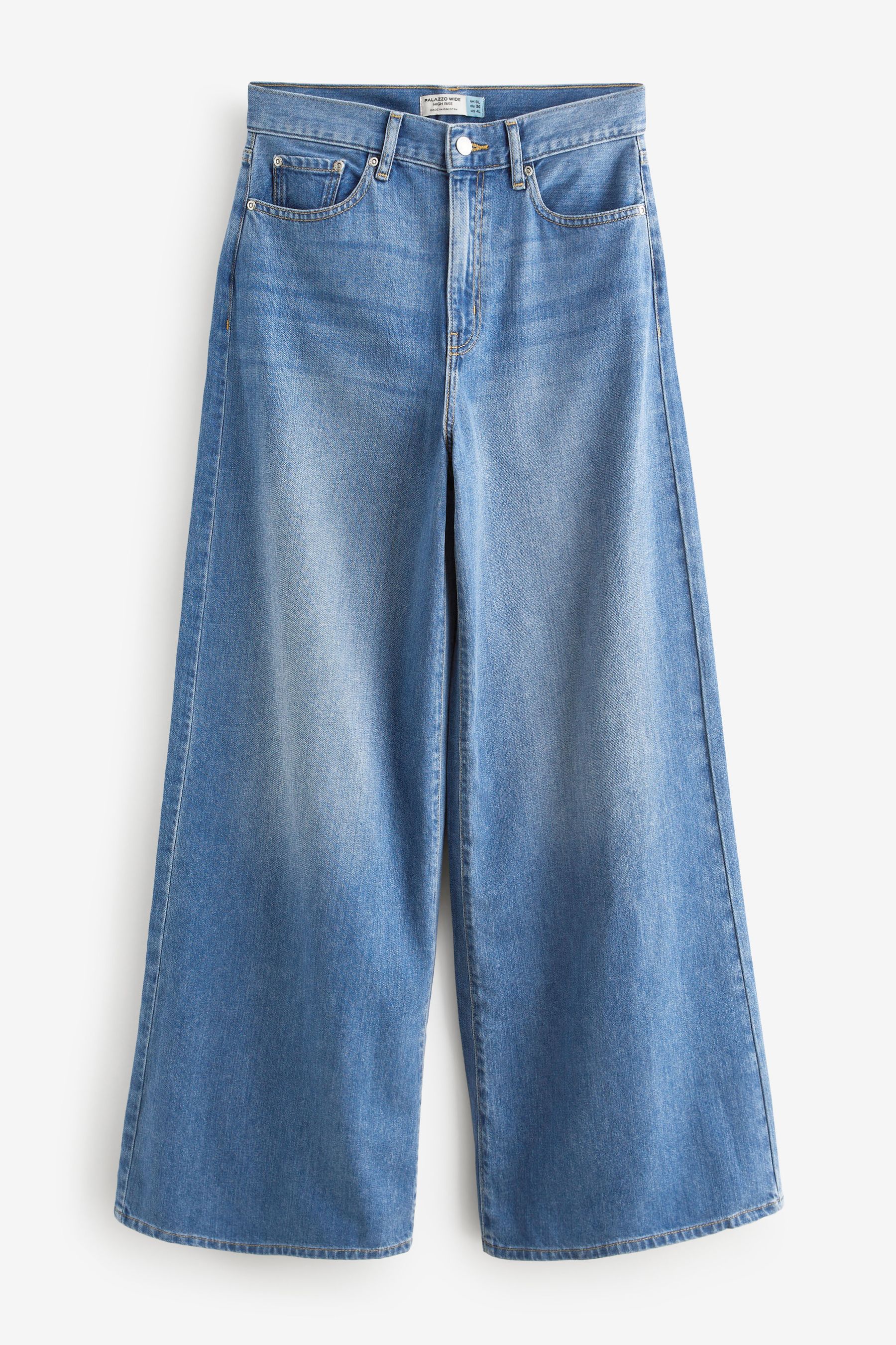 Buy Denim en azul oscuro 100 Cotton Palazzo Wide Leg Jeans from Next Spain