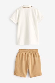 Neutral Short Sleeve Polo and Shorts Set (3mths-7yrs) - Image 5 of 6