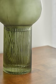 Clarke & Clarke Green Ribbed Round Vase - Image 2 of 4