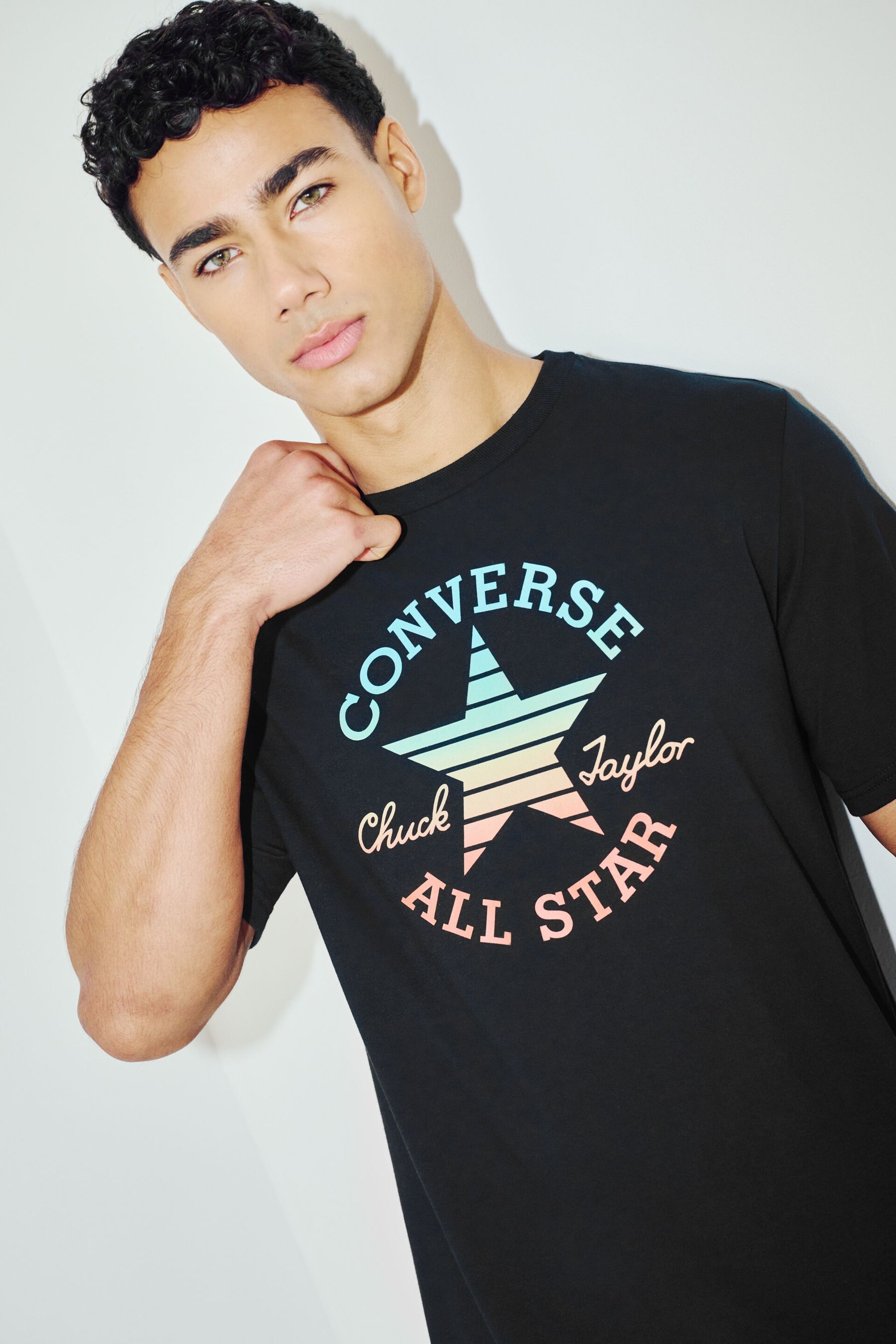 Converse Black Retro Chuck Patch Gradient Tshirt - Image 2 of 4