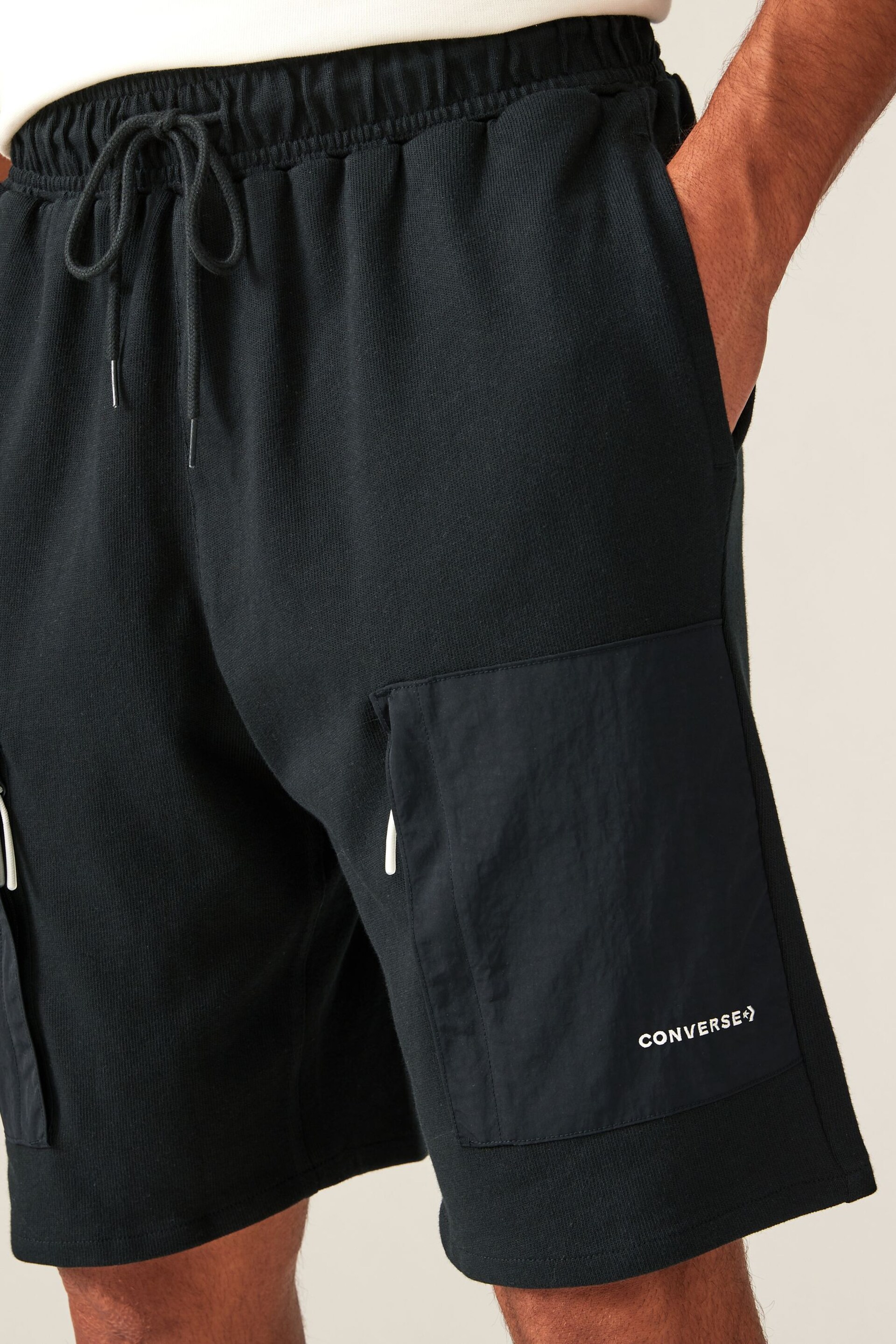 Converse Black Wordmark Utility Shorts - Image 3 of 6