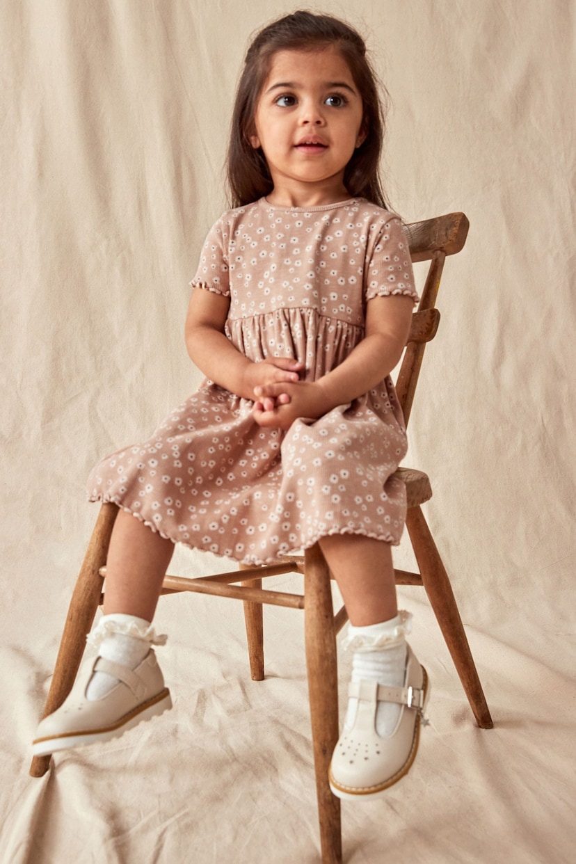 Neutral Ribbed Jersey Dress (3mths-7yrs) - Image 2 of 8