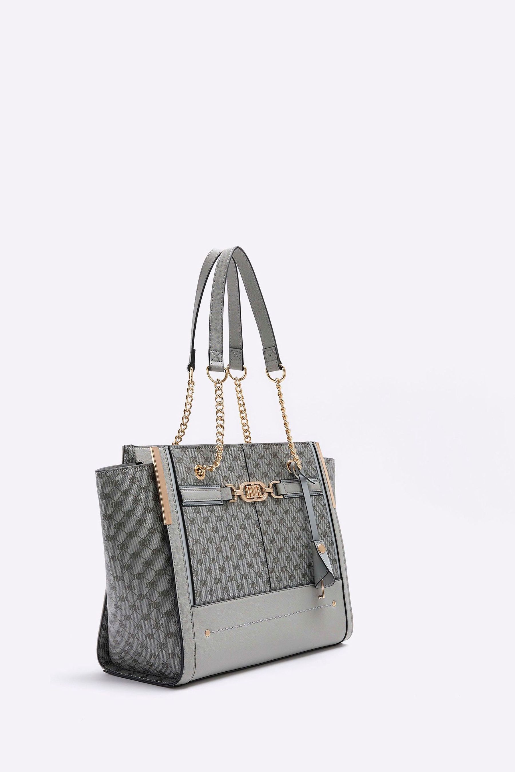 Dark beige ri monogram winged tote bag clearance