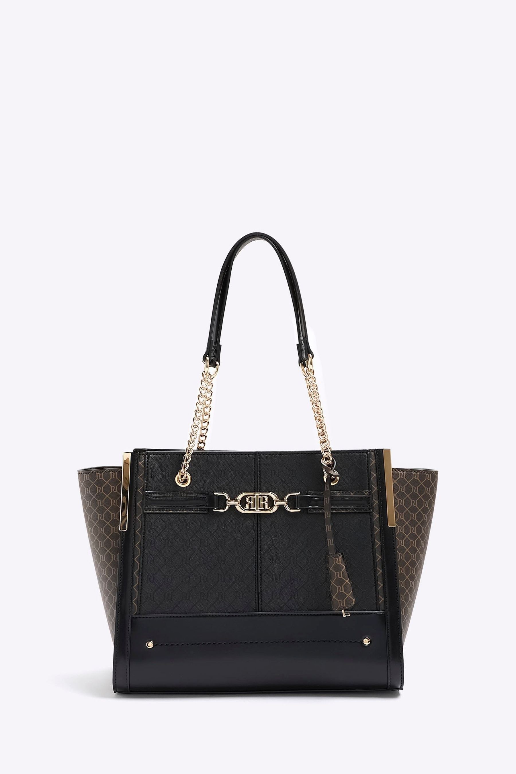 Buy River Island Black Monogram Charm Wing Tote Bag from the Next UK online shop