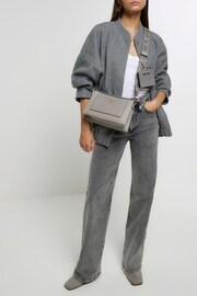 River Island Grey Contrast Cross-Body Bag - Image 1 of 5