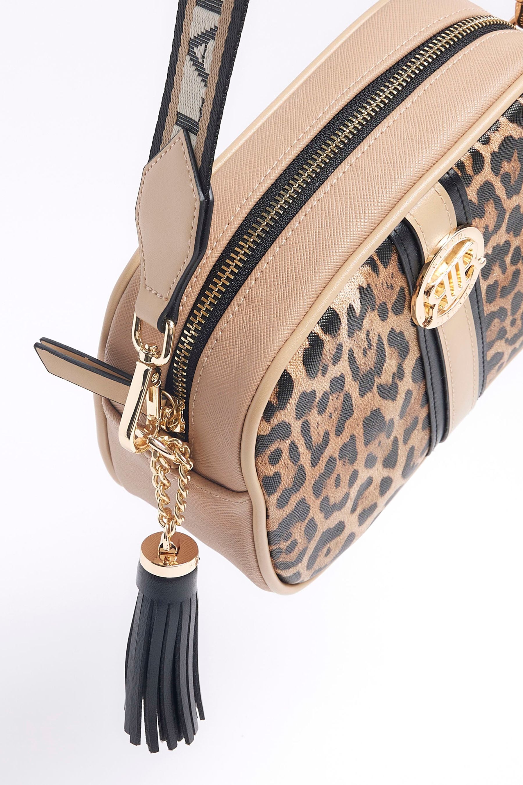 Buy River Island Brown Leopard Print Webbing Cross Body Bag from Next Ireland