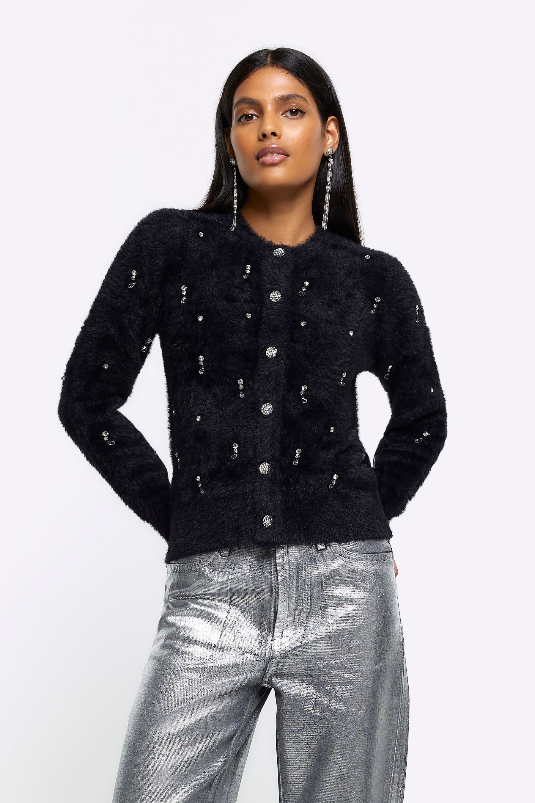 River island black cardigan hot sale