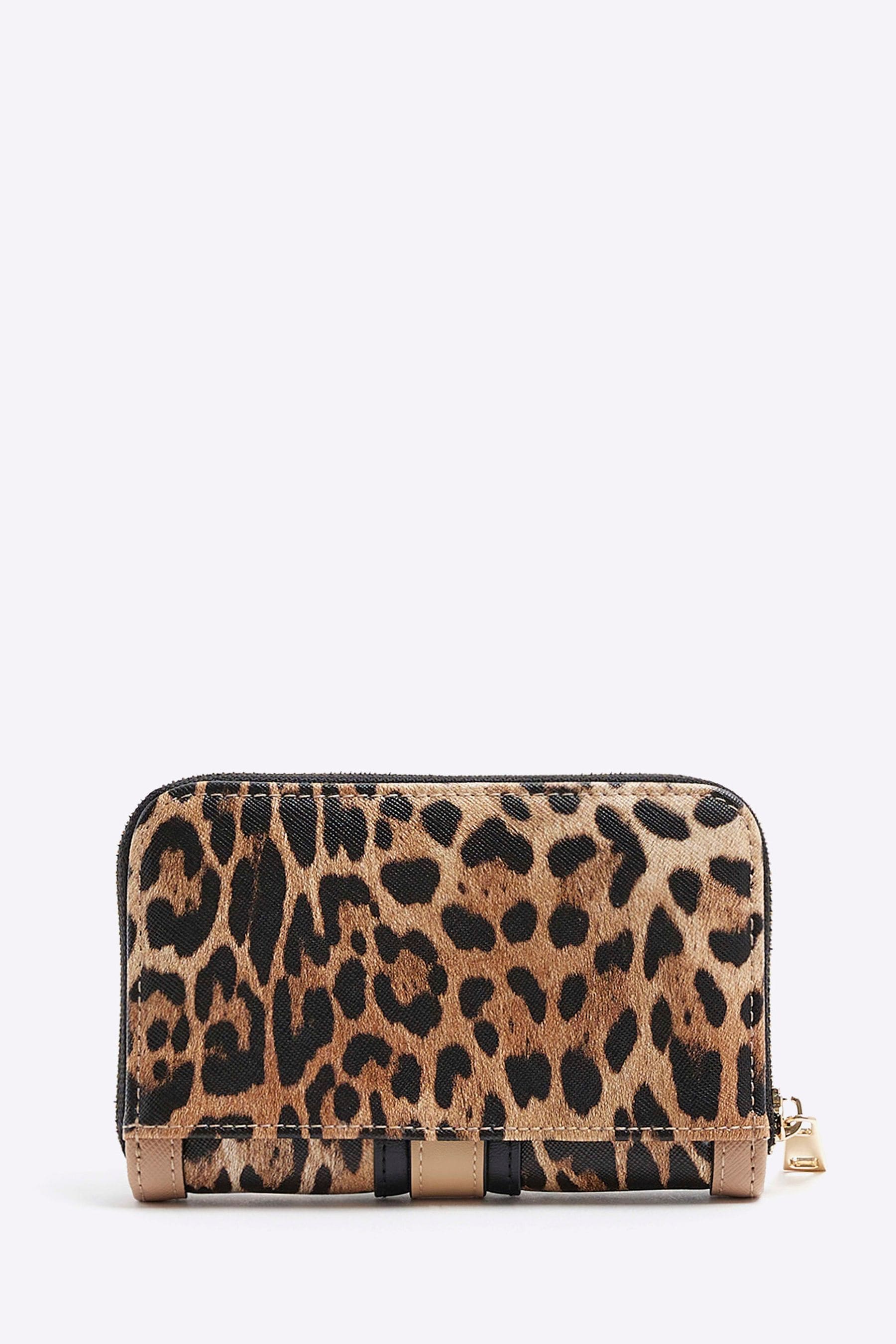 Buy River Island Brown Leopard Print Monogram Purse from Next Lithuania