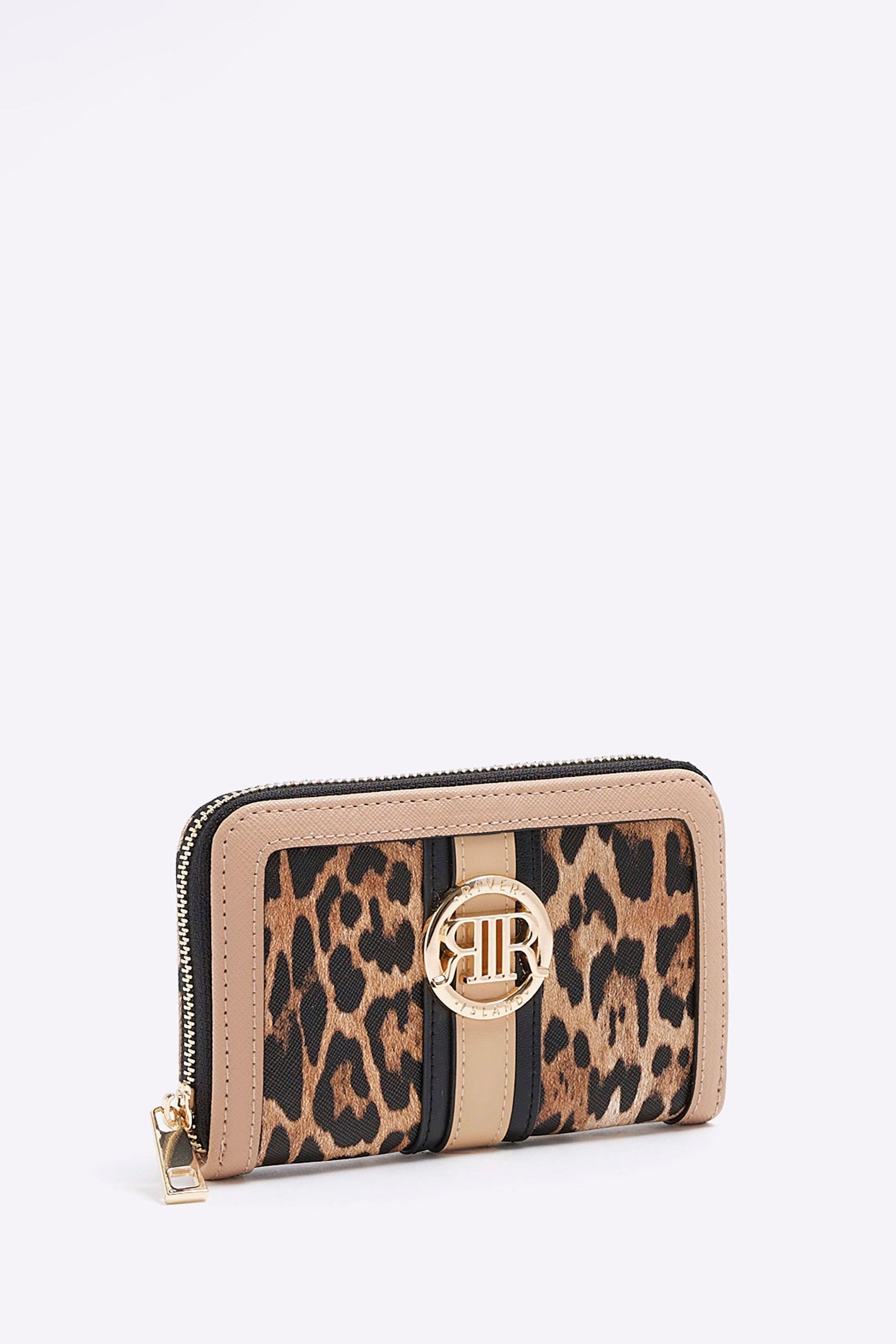 Buy River Island Brown Leopard Print Monogram Purse from Next Lithuania