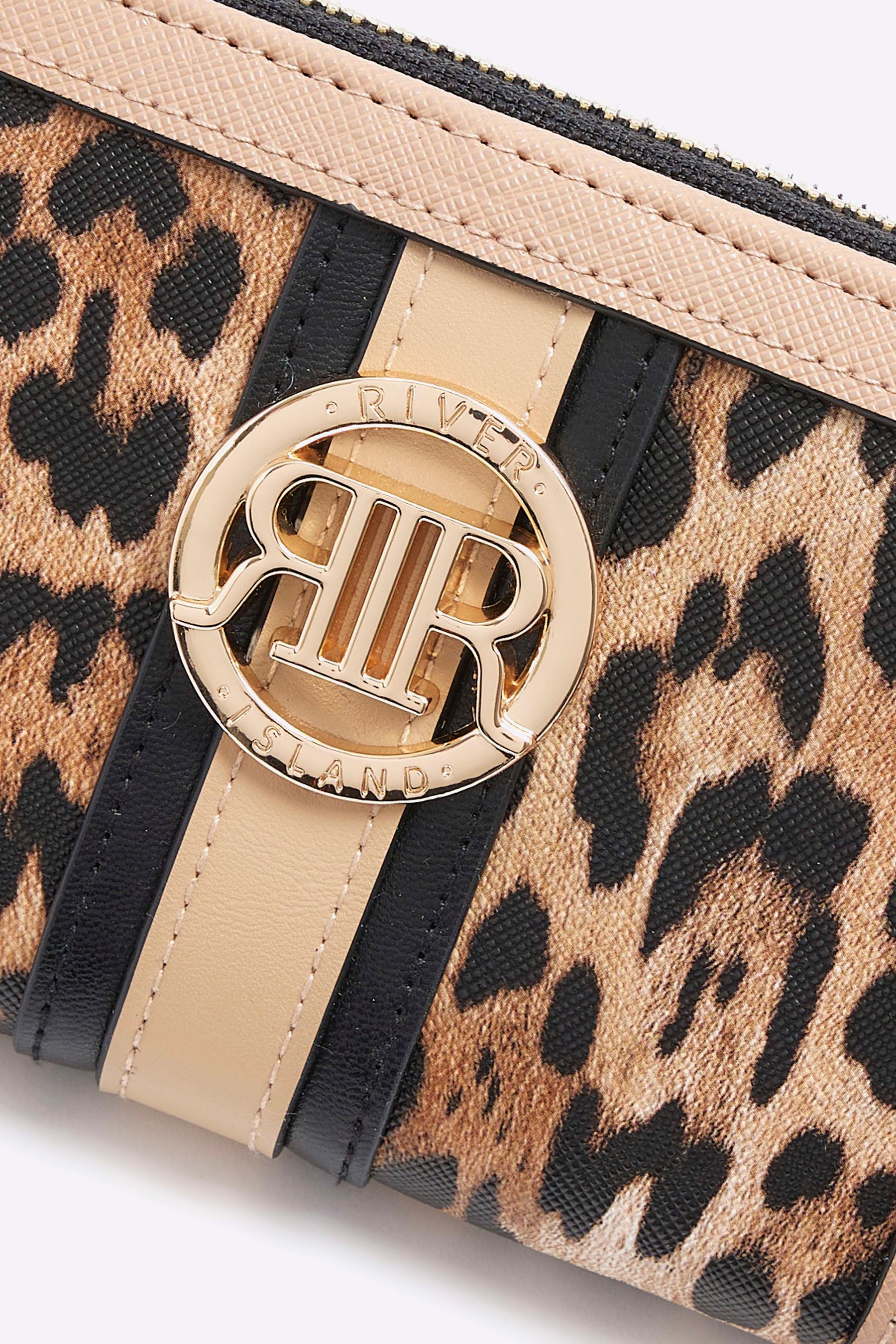 Buy River Island Brown Leopard Print Monogram Purse from Next Lithuania