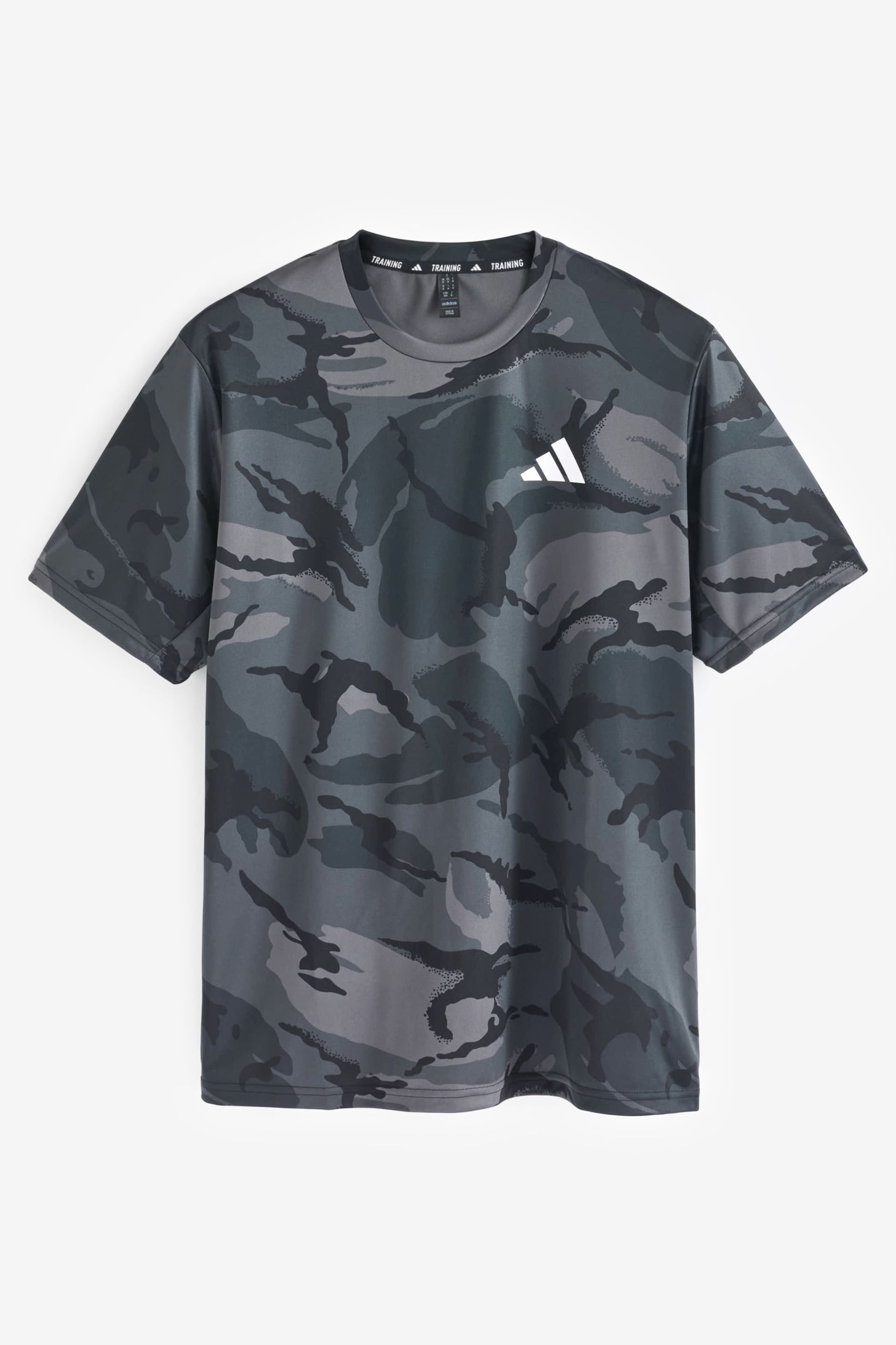 adidas Grey Train Essentials Seasonal Camo T-Shirt - Image 1 of 2