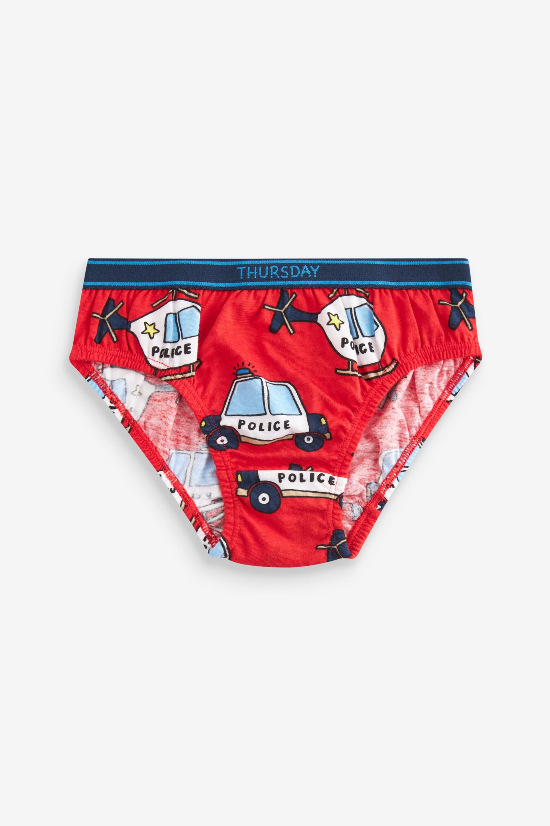 Emergency Vehicle Print Briefs 7 Pack (1.5-8yrs) - Image 4 of 11