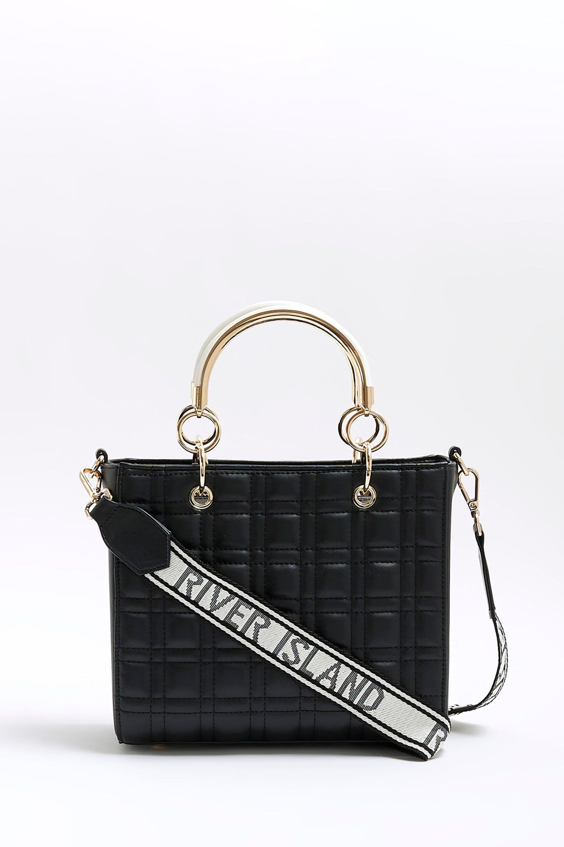 Kaufe Sie Schwarz River Island Tote Tasche mit Corsagen Design bei Next Deutschland