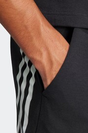 adidas Black Sportswear Future Icons 3-Stripes Shorts - Image 4 of 6