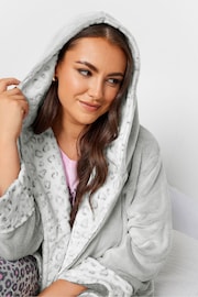 Yours Curve Grey Maxi Animal Hooded Robe - Image 4 of 4