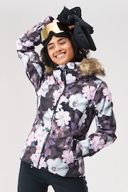 Roxy Snow Jet Floral Ski Black Jacket - Image 1 of 6