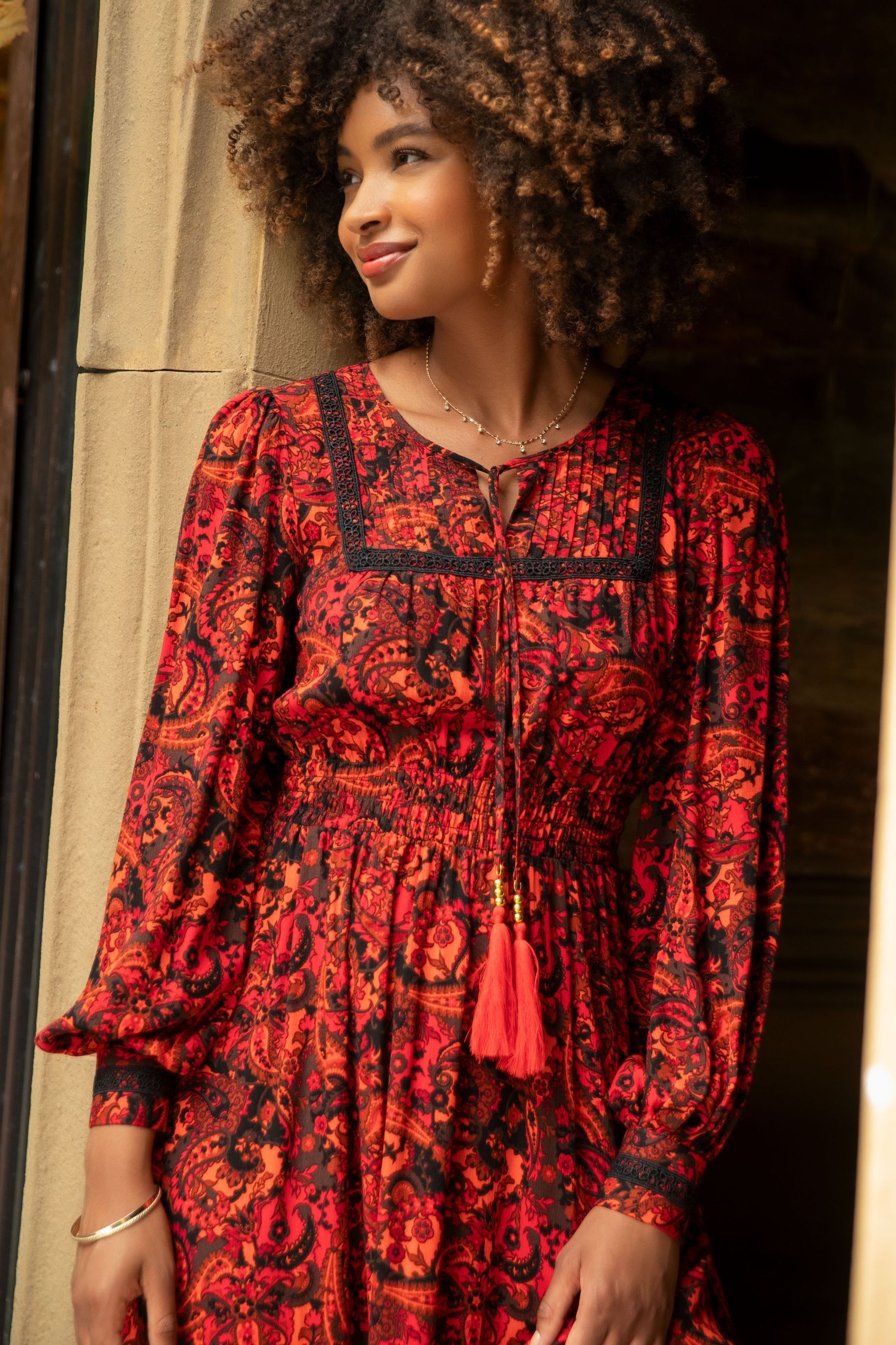 Red autumn dress deals