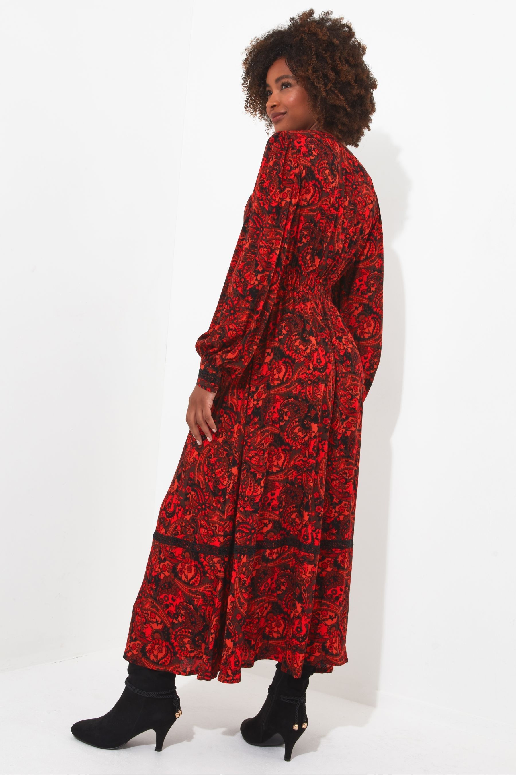 Buy Joe Browns Red Autumn Vibes Paisley Dress from Next Luxembourg