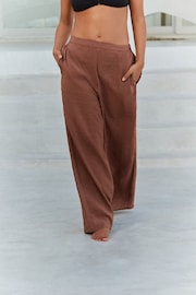 Chocolate Brown Rochelle Humes Coord Pull-Ons Wide Leg Trousers - Image 5 of 8